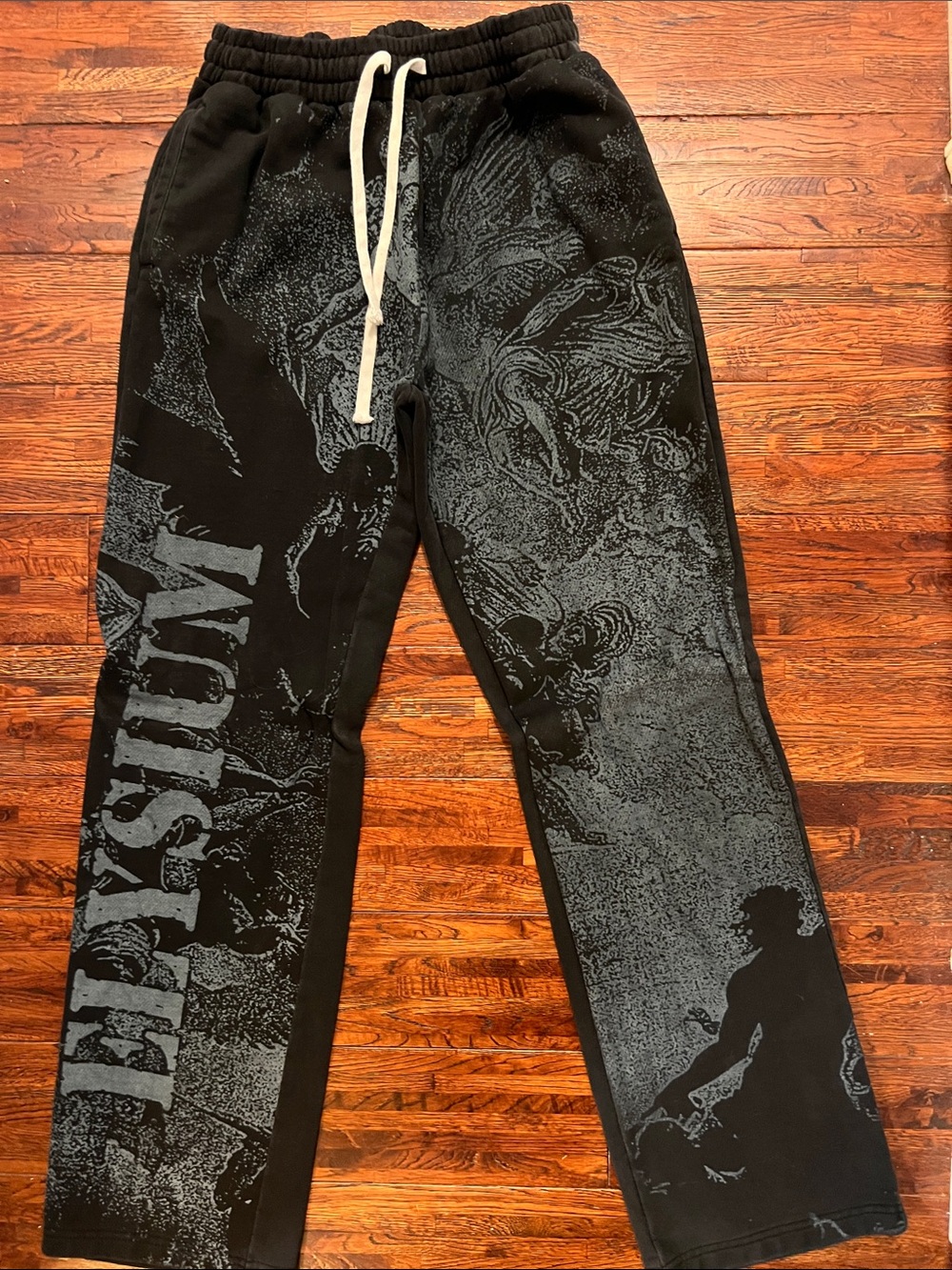 Black Graphic Print Men’s Jogger Pants